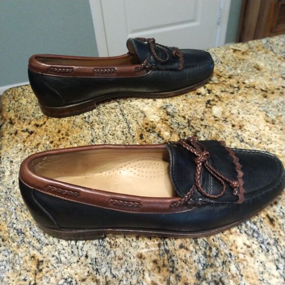 Allen Edmonds Men’s Woodstock Shoes Black Brown Tassels Leather Loafers Sz 11 C - Picture 5 of 14